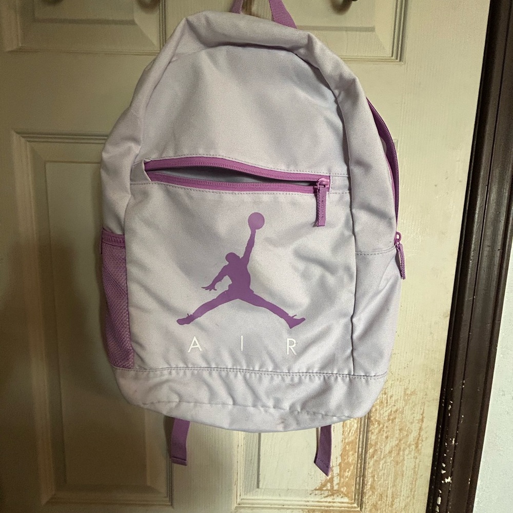 Nike Air Jordan purple backpack.